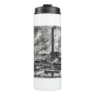 Industrial Scene drawing by Henry Lyman Sayen Thermal Tumbler