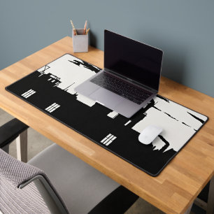 Industrial Shadow – Vintage Woodcut Desk Mat