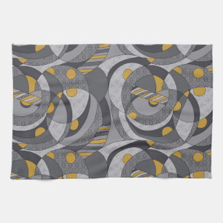 Industrial Spirals – Abstract Grunge-Inspired  Tea Towel