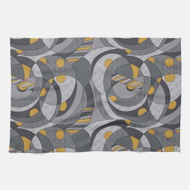 Industrial Spirals – Abstract Grunge-Inspired  Tea Towel (Horizontal)