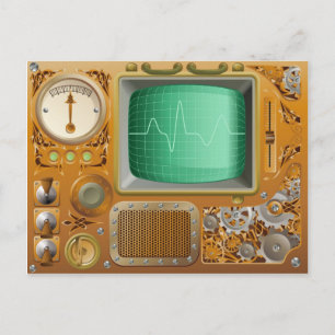 Industrial Steampunk media player Postcard