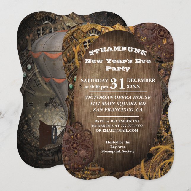 Industrial Steampunk Party Invitation (Front/Back)