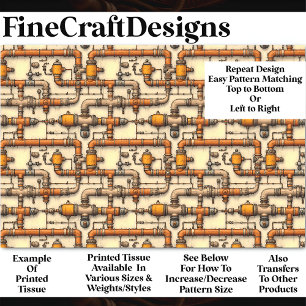 Industrial Steampunk Pipes Pattern BM6 Decoupage Tissue Paper