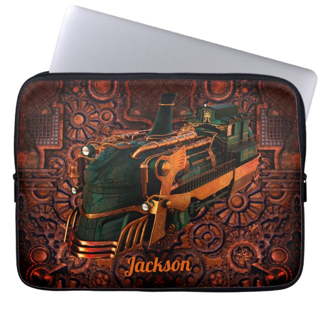 Industrial Steampunk Steam Train  Laptop Sleeve (Front)