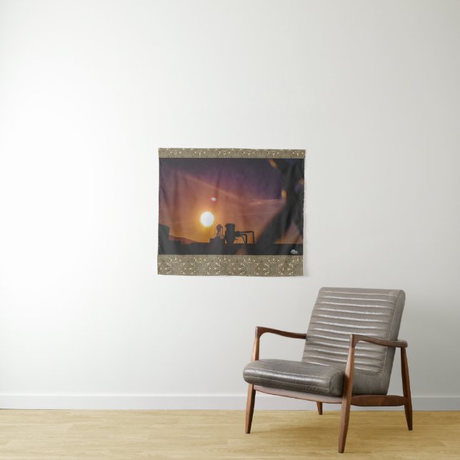 Industrial Sunrise in Welshpool, Wales Tapestry (In Situ (Horizontal))