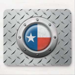 Industrial Texas Flag with Steel Graphic Mouse Mat