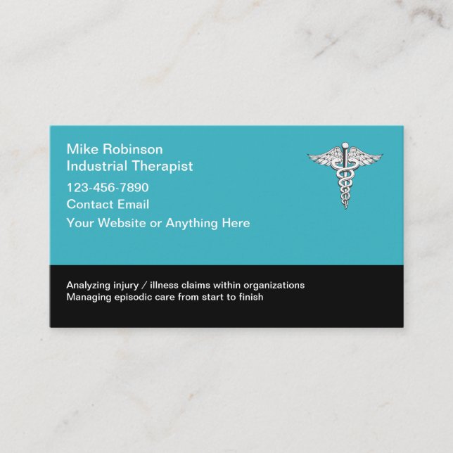 Industrial Therapist Medical Professional  Business Card (Front)