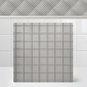 Industrial Titanium Grid Metal Silver Modern Grid Tile