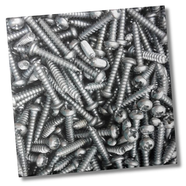 Industrial Unique Silver Screws Tool Garage Patter Tile (Unique Industrial Silver Screws Tool Garage Patter Ceramic Tile)