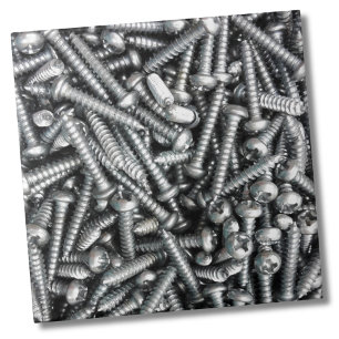 Industrial Unique Silver Screws Tool Garage Patter Tile