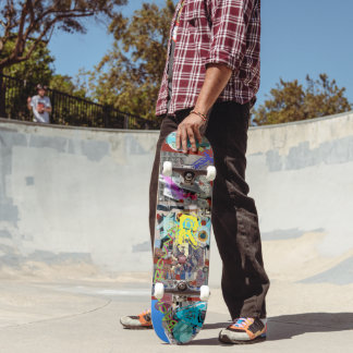 Industrial Urban Life Art Montage Skateboard