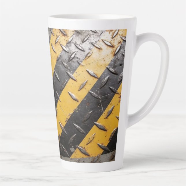 Industrial-Warning-Stripes Latte Mug (Right)