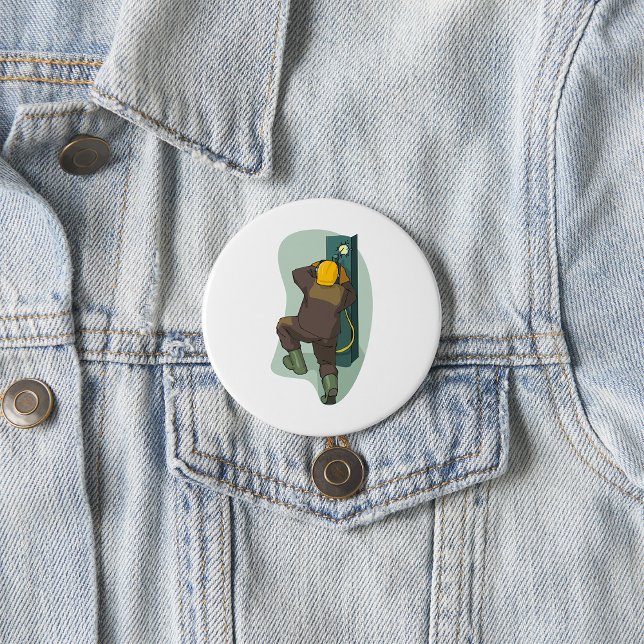 Industrial Welder Welding Metal Plate 7.5 Cm Round Badge (Creator Uploaded)