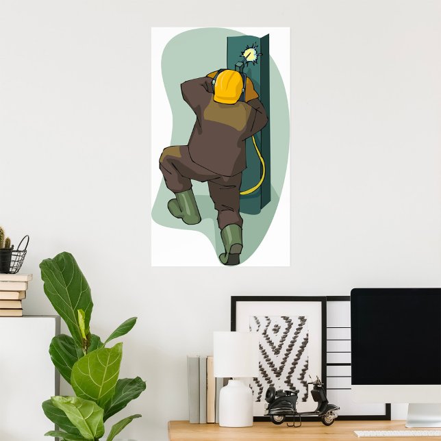 Industrial Welder Welding Metal Plate Poster (Creator Uploaded)