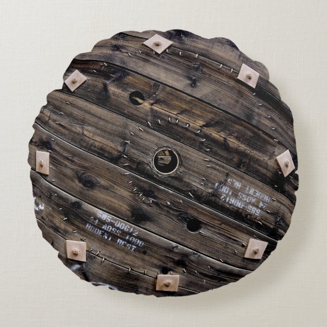 Industrial Wire Spool Round Cushion (Front)
