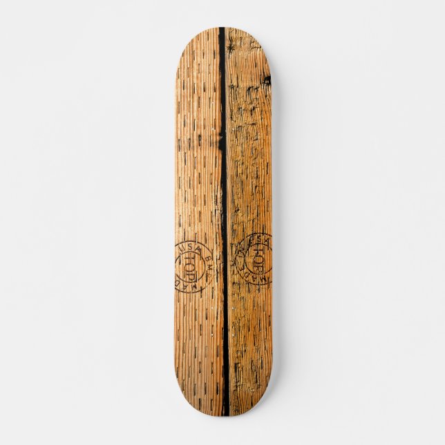 Industrial Wood Stripes Made in USA Skateboard (Front)