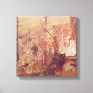 Industry on the Tyne: Iron and Coal (w/c) Canvas Print
