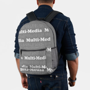 Industry-Themed Backpack - Multimedia Grey White