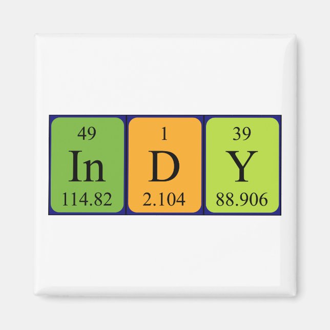Indy periodic table name magnet (Front)