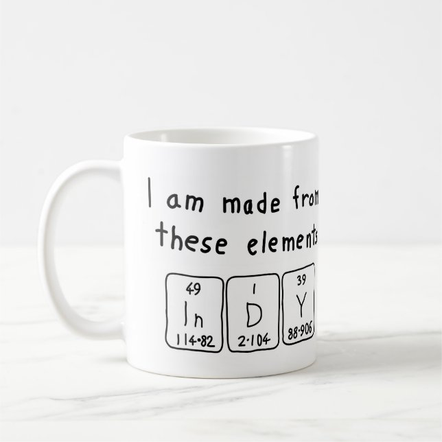 Indy periodic table name mug (Left)