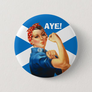 Indy Rosie the Riveter Says Aye Button