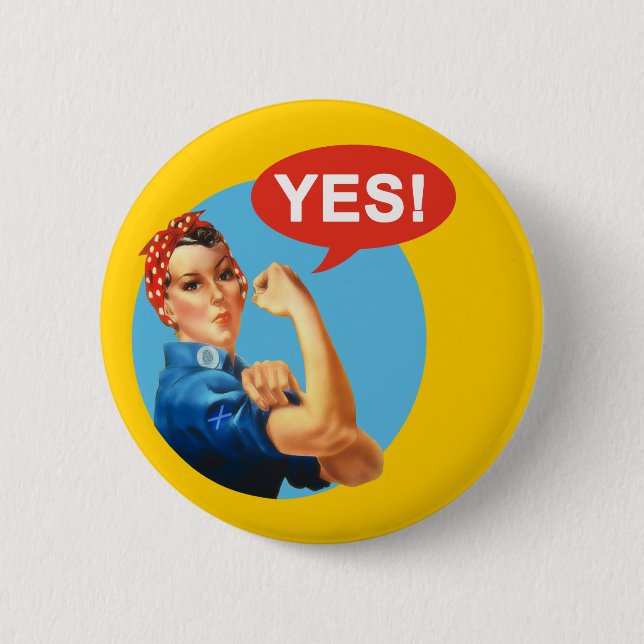 Indy Rosie the Riveter Says Yes Button (Front)