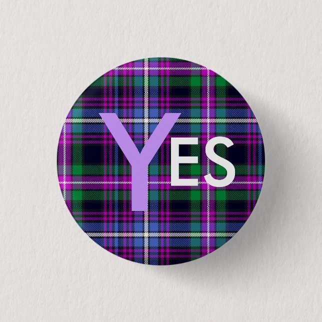 Indy Tartan Yes Scotland Independence Pinback 3 Cm Round Badge (Front)