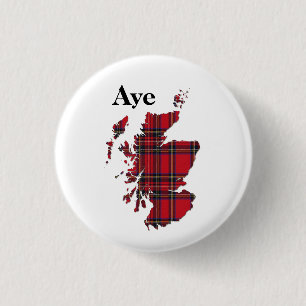 #indyref Tartan Aye Scotland Pinback 3 Cm Round Badge