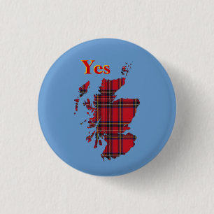 #indyref Tartan Yes Scotland Pinback 3 Cm Round Badge