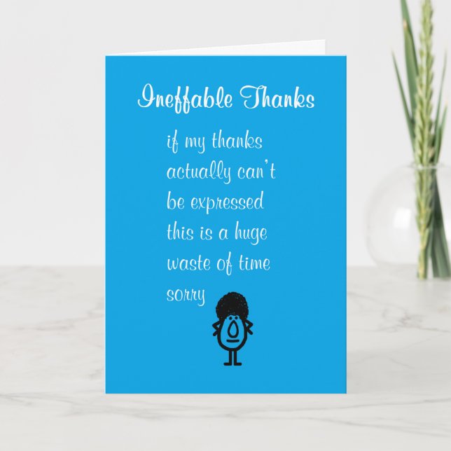 Ineffable Thanks A Funny Thank You Poem (Front)