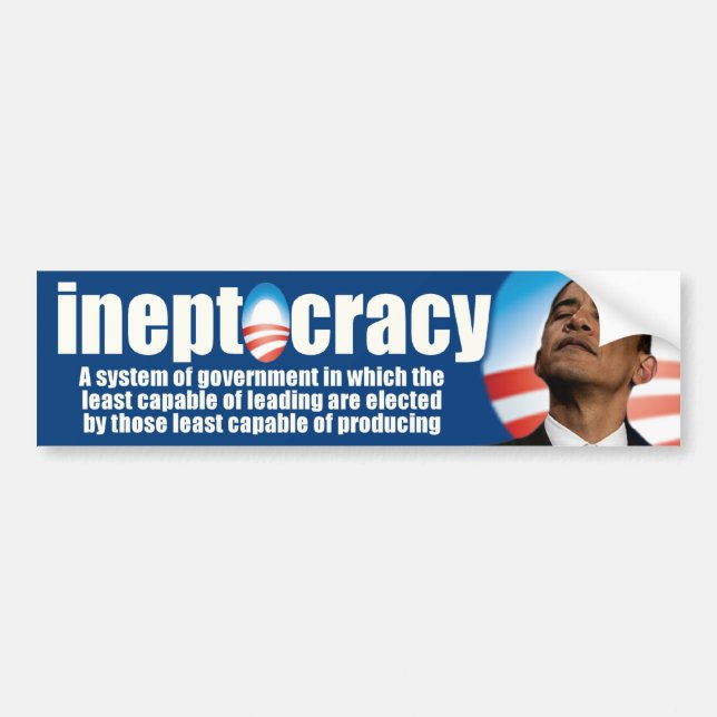 ineptocracy - anti Obama Bumper Sticker (Front)