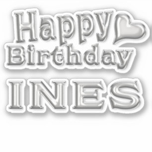 Ines Happy Birthday silver Sticker