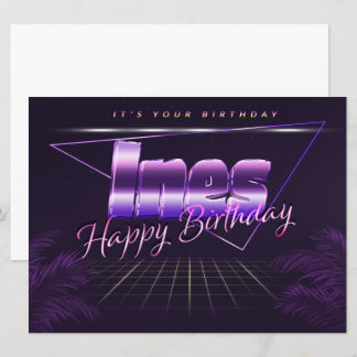 Ines Name First Name pura retro card Birthday