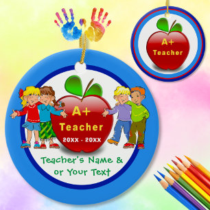 inexpensive 2 Sided Teacher Ornaments Personalised