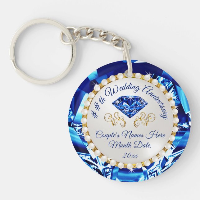 Inexpensive 45th or 65th Wedding Anniversary Gifts Key Ring (Front)