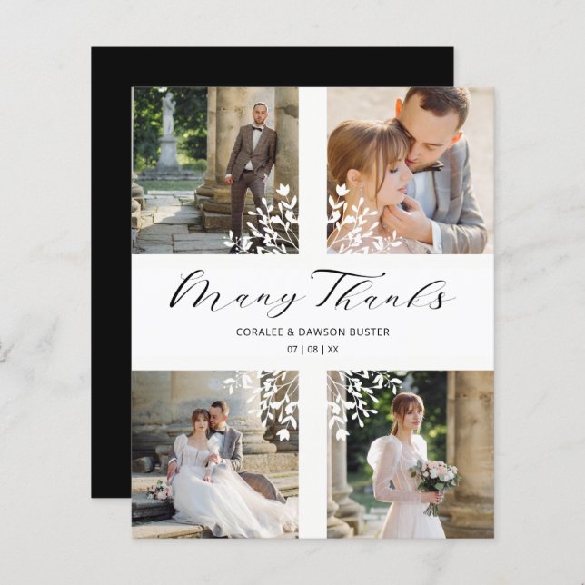 Inexpensive 4 Photos Wedding Thanks Branches (Front/Back)