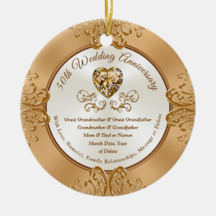 Inexpensive 50th Wedding Anniversary Gifts, 50th Ceramic Tree Decoration
