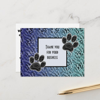 Inexpensive Animal Paw Thank You for your Business Postcard