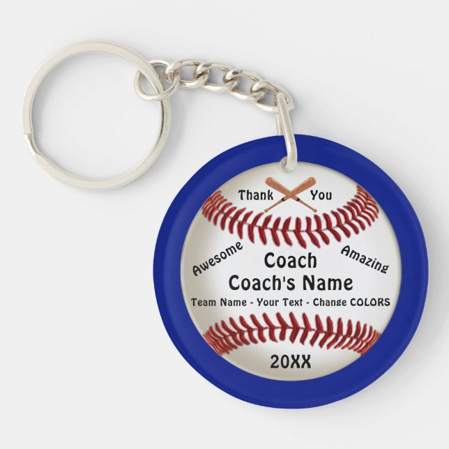 Inexpensive, Baseball Coach Appreciation Gifts,    Key Ring (Front)