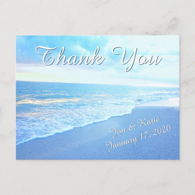 Inexpensive Beach Themed Thank You Cards Beach (Front)