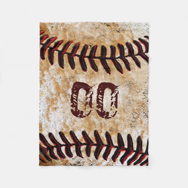 Inexpensive Personalised Baseball Fleece Blankets (Front)