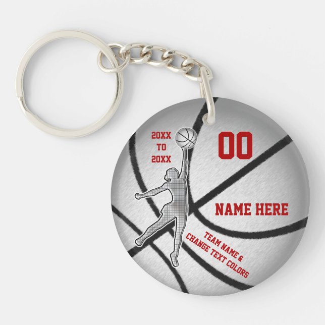 Inexpensive Personalised Basketball Keyrings (Front)