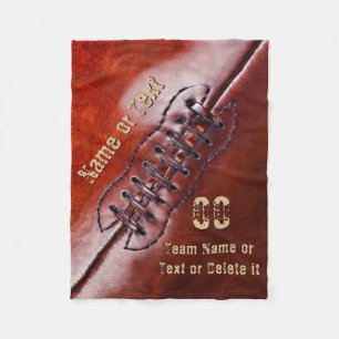 Inexpensive Personalised Football Blanket, 3 Text Fleece Blanket