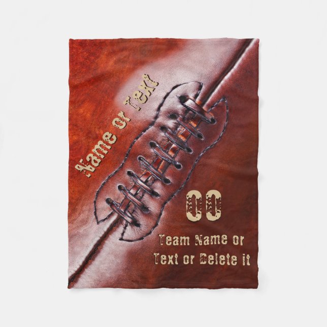 Inexpensive Personalised Football Blanket, 3 Text Fleece Blanket (Front)