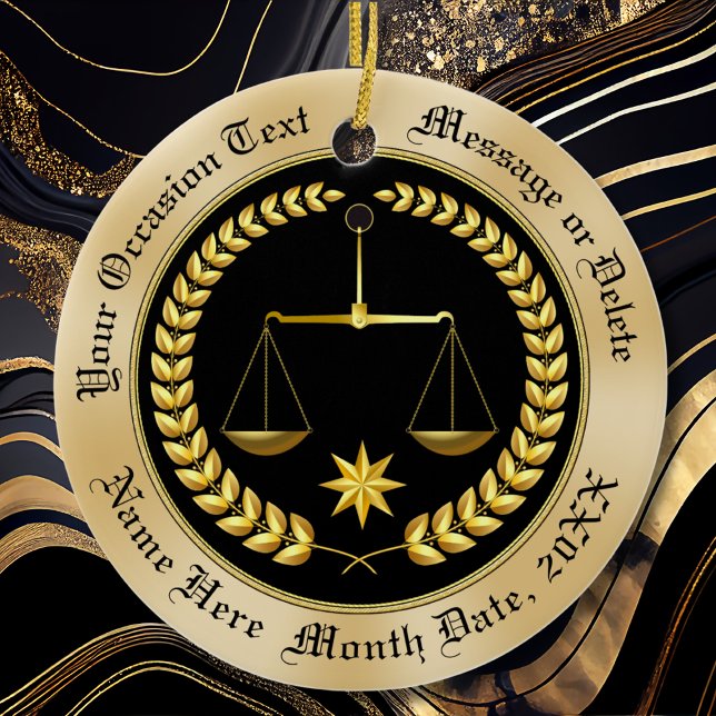 Inexpensive Personalised Lawyer Ornaments, Ceramic Ceramic Tree Decoration (Attorney Christmas Ornament. Cheap Attorney Gifts. Attorney graduation gifts or attorney party favor)