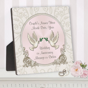 Inexpensive Personalized Wedding Gifts, Love Birds Plaque