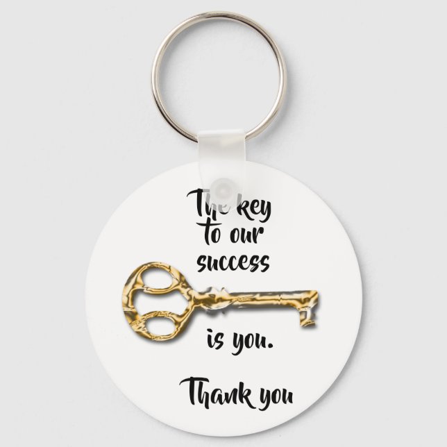 Inexpensive Promotional Thank You Business Success Key Ring (Front)