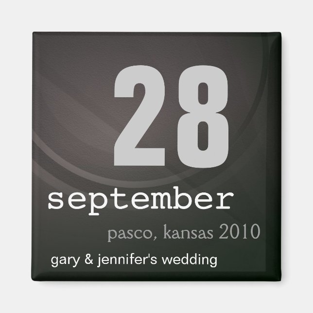 Inexpensive Save the Date Wedding Magnet (Front)