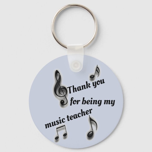 Inexpensive Thank You Music Teacher Appreciation Key Ring (Front)