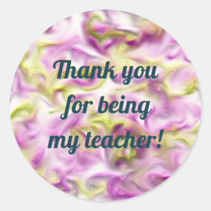 Inexpensive Thank You Purple Teacher Appreciation Classic Round Sticker